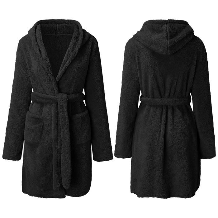 Peignoir en microfibre pour femme 3XL avec capuche et poches ideal pour voyage piscine gym leger effet eponge 81 Cdiscount Maison