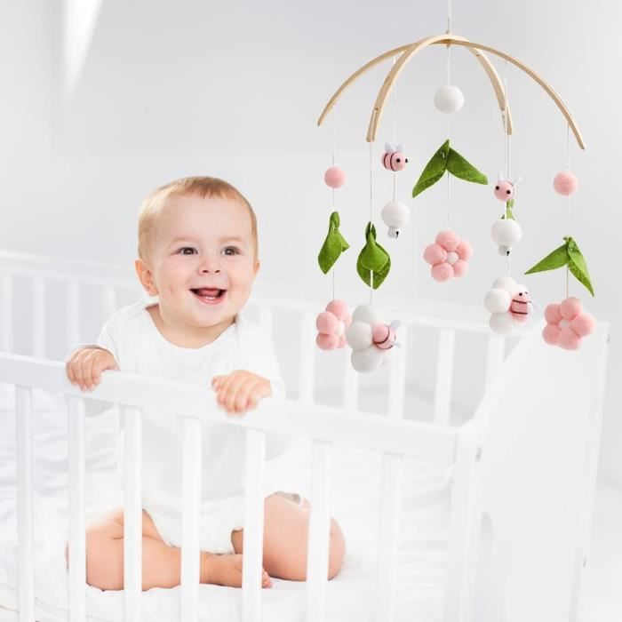 Berceau de bébé Mobile Carillon éolien en bois suspendu lit cloche nuages  bébé plafond cadeau Gi Mobile pépinière pour bébé décoration de bébé :  : Bébé et Puériculture