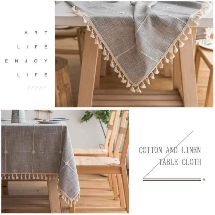 SHINING HOUSE Nappe Exterieur Rectangulaire Anti Tache Nappe Lavable Tissu Nappe Table A Manger Nappe Cuisine Nappe Picnic Nappe Design Pompon Decoration De Tablerayures Grises140 X 140cm 83317051