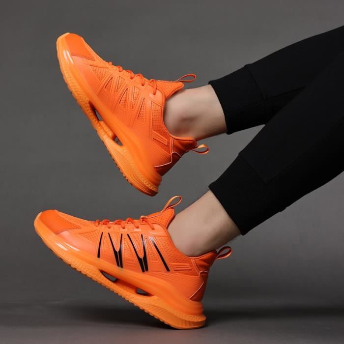 Baskets Homme Fashion Chaussures Basket Orange Cdiscount Chaussures