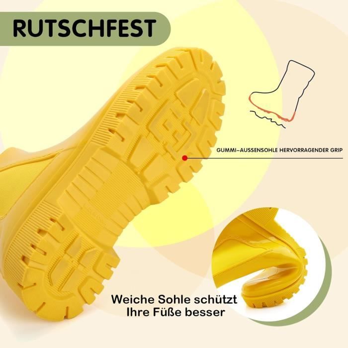 Bottes caoutchouc jaune femme deals