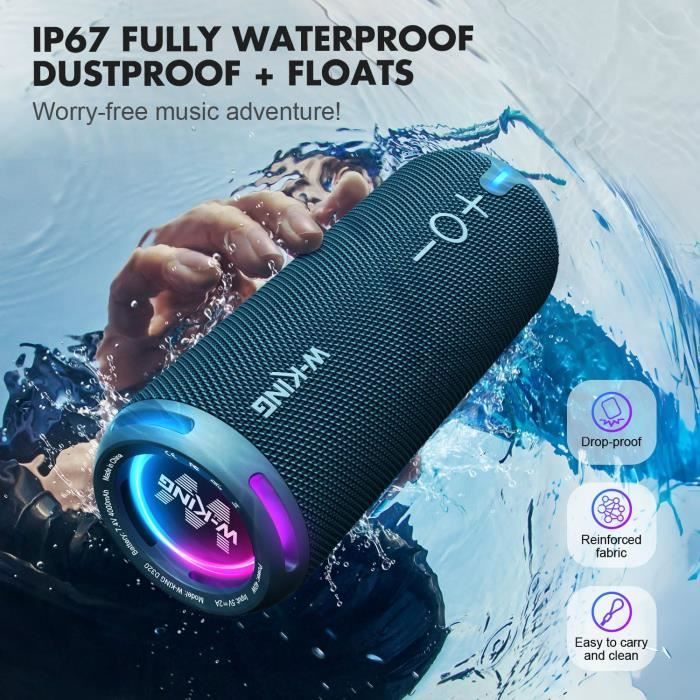 Enceinte Bluetooth Portable 80W - Subwoofer 160W, Batterie 20h, 10000 MAh, Imperméable