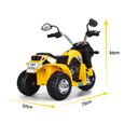 GOPLUS Moto Electrique Enfants Moto Scooter 3 Roues,6V 20W avec Phare/Klaxon,Marche AV/AR Vitesse 3-4km/h,pour Enfant 3-5 Ans,Jaune-3