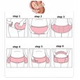 Ceinture grossesse de soutien lombaire et abdominal - Coton - Support pour femme enceinte (Noir, Taille XL)-3