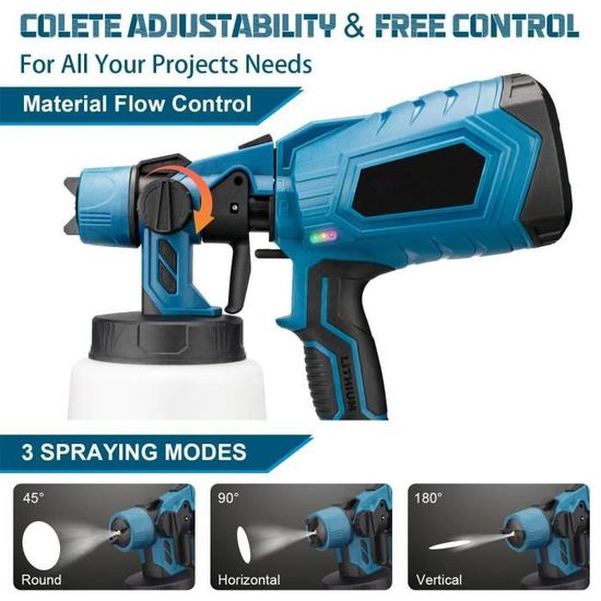 Pulvérisateur De Peinture Sans Fil Haute Puissance - Compatible Batterie Makita 18V - 1000ml