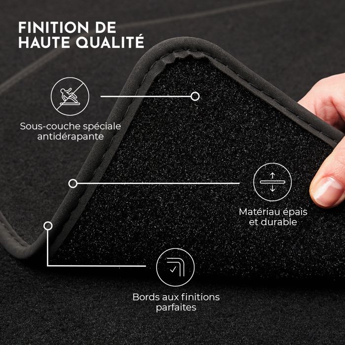 Tapis De Sol Sur Mesure Pour Suzuki Swift 2010-2017 - Set 4 Pièces, Antidérapant, épaisseur 7 Mm - Modèle Basic Par Kovvar