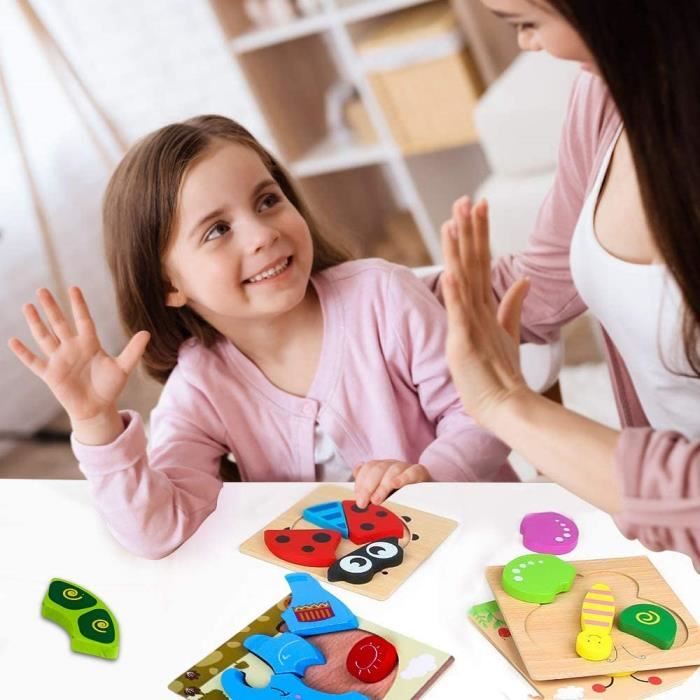 Universal - Enfants d &'âge préscolaire Jouets pour bébés Puzzle 3D Puzzle  Espace Pensée Apprentissage Éducation Montessori Jouets en bois pour  enfants