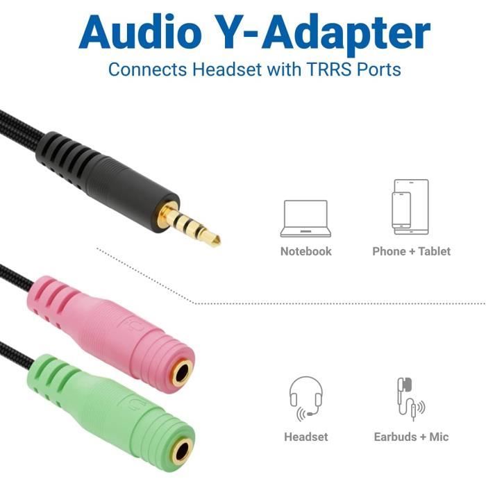 Kit Adaptateur Audio 3-en-1 HENGBIRD - 2x 2,5mm Mâle Vers 3,5mm Femelle + 1x 3,5mm Mâle Vers 2,5mm - Connecteurs Plaqués Or, Aluminium