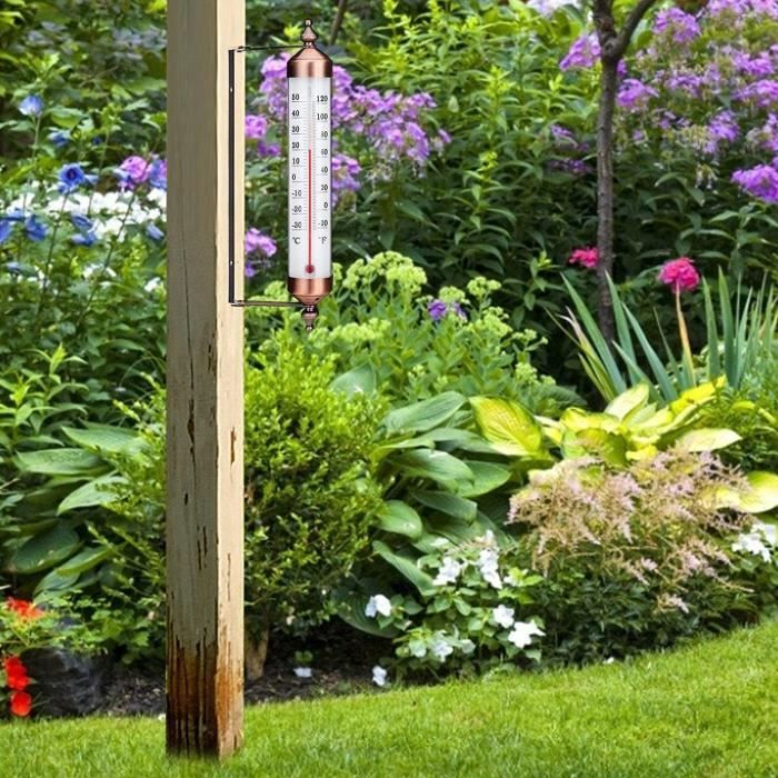 Thermomètre d'extérieur au design élégant – Thermomètre de jardin fiable  adapté pour mur extérieur, serre, terrasse, abri de jardin, garage, jauge  de