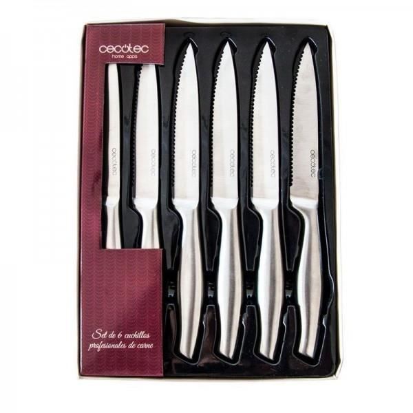 Set de couteaux à viande professionnels Set de 6 couteaux professionnels  avec revêtement en pierre Cecotec