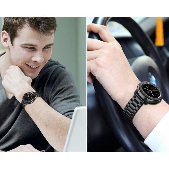 Bracelet Compatible pour Xiaomi Mi Watch Huawei Watch GT 2 46MM GT 2 Pro Galaxy Watch 3 45mm Bracelet en Acier Inoxydable 22mm