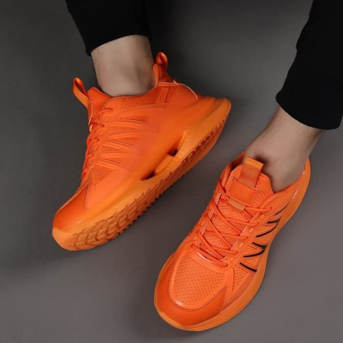 Baskets Homme Fashion Chaussures Basket Orange Cdiscount Chaussures