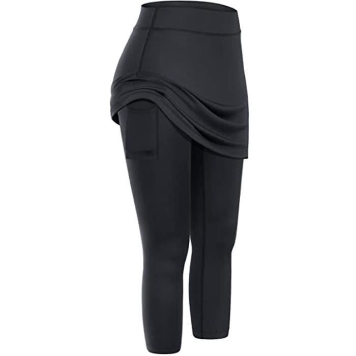 Leggings femmes Tennis jupe taille haute poches elastique sport Yoga Capris jupes PANTALON Type Navy Blanc Blanc Cdiscount Pret a Porter