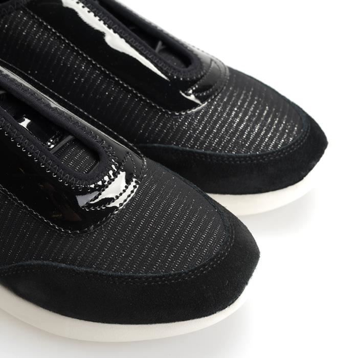 Baskets Geox Ophira Femme Noir D021CA0EWHH Lacets Synthetique Plat Noir Cdiscount Chaussures