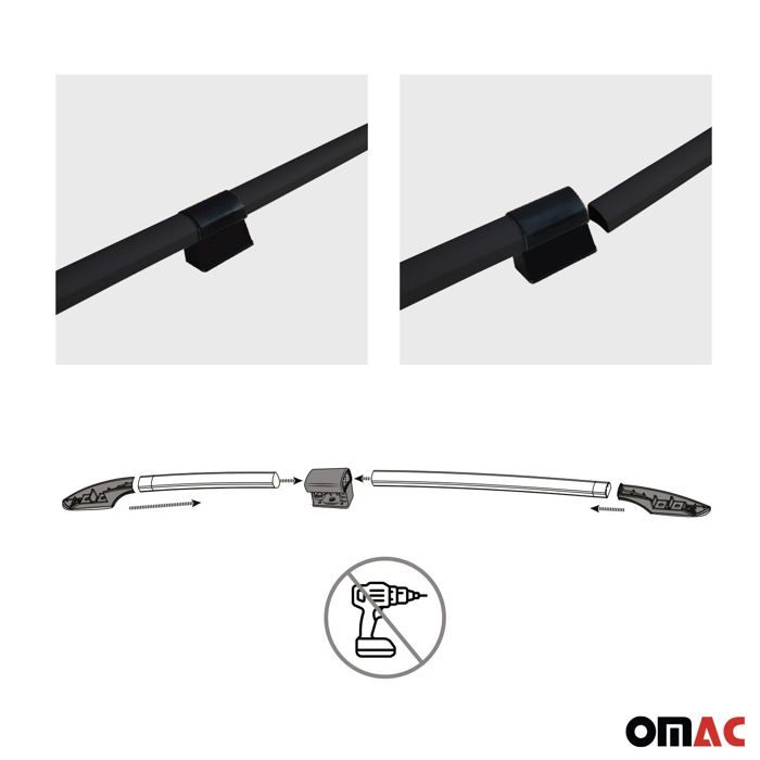 Barres De Toit Pour Citroën Berlingo K9 2018-2025 - 3 Barres Aluminium Noir - Pour Porte-vélos, Coffre, Skis