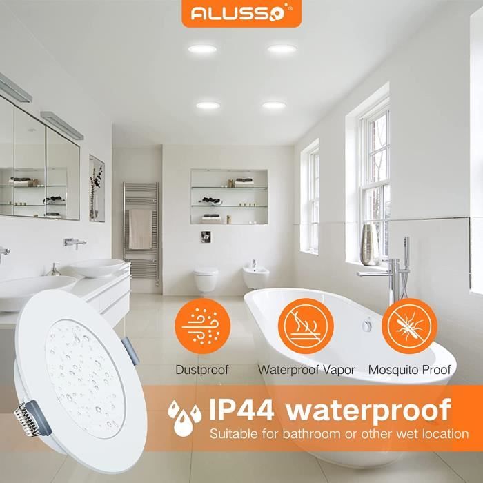 ALUSSO Spot LED Encastrable,Spot salle de bain IP44,Spot Led Extra Plat  25.5MM,6W 420Lumen Spots encastrés led 3000K Blanc,Décou61 - Cdiscount  Maison