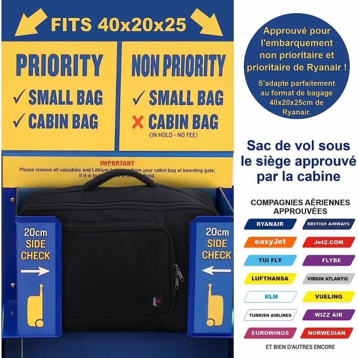 5 Cities Nouveau t 2023 Ryanair 40x20x25 Taille Maximum en