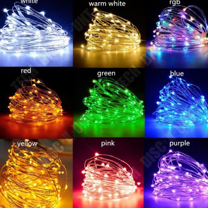 Guirlande Lumineuse LED F3 - 5 M à 100 M, Couleurs Au Choix (RVB, Blanc, Rouge...), Intérieur/extérieur