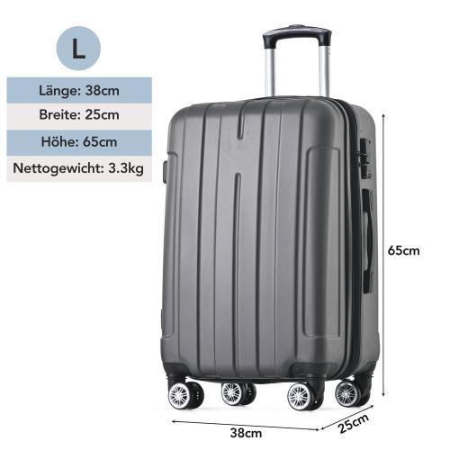 Lot de 4 valises de voyage - Coque rigide en ABS - Avec poignée  télescopique - Serrure à fermeture éclair - Roues à 360° - S-M-L-XL - Or  rose