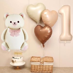 33 Pièces Decoration Gateau Ours, Decoration Gateau Anniversaire Ours Brun brown balls, Décoration de gâteau de baptême garçon fille 1 an pour Fête d' Anniversaire Enfant, fête prénatale