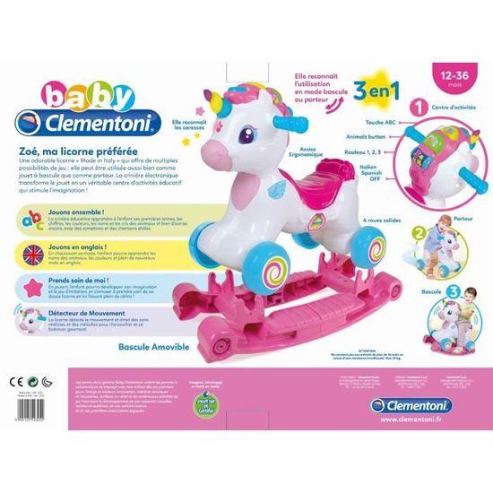 Licorne Bascule et Porteur Zo Ma Licorne Pr f r e de Baby
