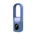 Mini climatiseur de table, Ventilateur sans pâte USB brumisateur – 6 vitesses + minuterie 6h, LED 7 couleurs, rafraîchit – Bleu