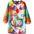 Tablier De Peinture Enfant Imperméable – PVC 100% Polyester – Manches Longues, Poche – Pour 1 à 14 Ans – Lavable Et Réutilisable