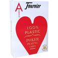 Jeu de cartes Fournier TITANIUM SERIES Jumbo 100% plastique - format poker - 2 index Jumbo Rouge-0