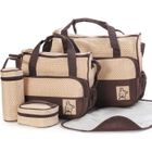 MELISSA & DOUG Set de 5pcs Sac à Main langer Bébé Maman pour Promenade Voyage - brun