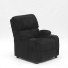 LE ROI DU RELAX Fauteuil relax inclinable avec repose-pieds en microfibre de velours Lucrezia, Couleur: Noir