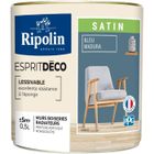RIPOLIN Peinture murale Esprit déco multi-supports - 0,5 L - Bleu madura