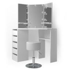 Vicco coiffeuse Arielle, Blanc, 110 cm avec éclairage LED et tabouret