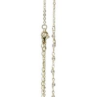 Chaine pour bola de grossesse - plaqué argent véritable - Semi-perlée (Or/cristal blanc) - 114CM - Irréversible bijoux