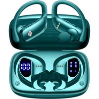 Écouteur Sans Fil Sportif BMANI Oreillette Bluetooth 5.1 Étanche IPX5 Son Stéréo Autonomie 48h Micro Intégré Vert