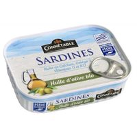 CONNETABLE - Sardines Msc À L'Huile D'Olive Vierge Extra Bio 135G - Lot De 4