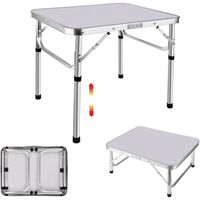Table de camping pliante en aluminium légère et réglable de 60 cm Petite table pliante pour intérieur et extérieur