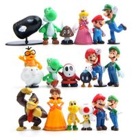 18 pièces Super Mario Princesse Goomba Bowser Figure Poupée Décoration