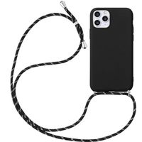 Coque Pour iPhone 11 Pro Max (6.5") Mince Silicone Anti-Rayure Souple Avec Collier Cordon Noir