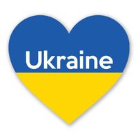 Autocollant Sticker Forme Coeur Drapeau Ukraine Adhésif  15 cm