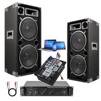 Système Sono 2480w avec Ampli Pro 480w + 2 Enceintes Sono 2x1000W - 1 Table de Mixage USB BLUETOOH - PA DJ MIX LIGHT