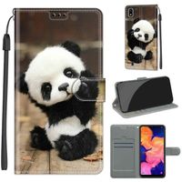 Étui Samsung Galaxy A10 - M10 6.2" en Panda rouge Protection Peint Housse Étui à Rabat Flip Phone