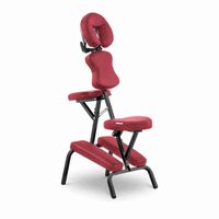 Chaise De Massage Assis De Traitement Pliante Portable Rembourrée Rouge Avec Sac