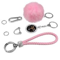Ensemble de porte-clés pour filles à motif Bélier - Accessoire porte-clés rose pour femmes - Strass brillant. 48