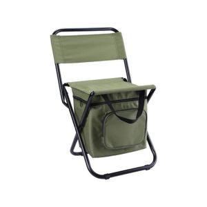SIÈGE DE PÊCHE Chaise de pêche,AMOUNE,avec sac isotherme, tabouret de pêche pliable,3 en 1 Chaise de pêche pour camping,vert