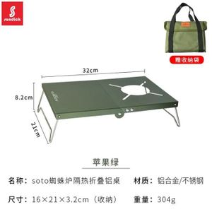 CHAISE DE CAMPING Pomme verte - Table de camping pliante ultralégère, Mini table de camping, Support de réchaud à gaz pour barb