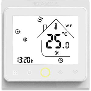 THERMOSTAT D'AMBIANCE Series WiFi Thermostat pour Chaudiere Gaz 3A Ecran Tactile LCD de Programmation Intelligent avec connecté WiFi Blanc.[Q470]