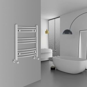 SÈCHE-SERVIETTE ÉLECT Sèche-serviettes moderne pour salle de bain et cuisine Chromé 600 x 500.[Z1714]