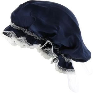 Noir et Rouge 2 Pi/èces Bonnet de Sommeil en Satin Chapeau Satin Chapeau /Élastique Nuit Bonnet de Sommeil pour Femmes Large Bande Satin /élastique Bonnet de Couchage BESTZY Bonnet Nuit Satin