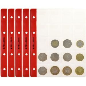 20 compartiments de 43 mm Lot de 12 pochettes de rangement pour pièces de monnaie Pour pièces de monnaie de 2 euros 