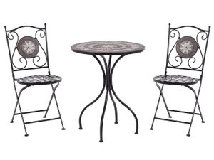 Ensemble table et chaise de jardin Ensemble bistrot de jardin en métal noir CARIATI